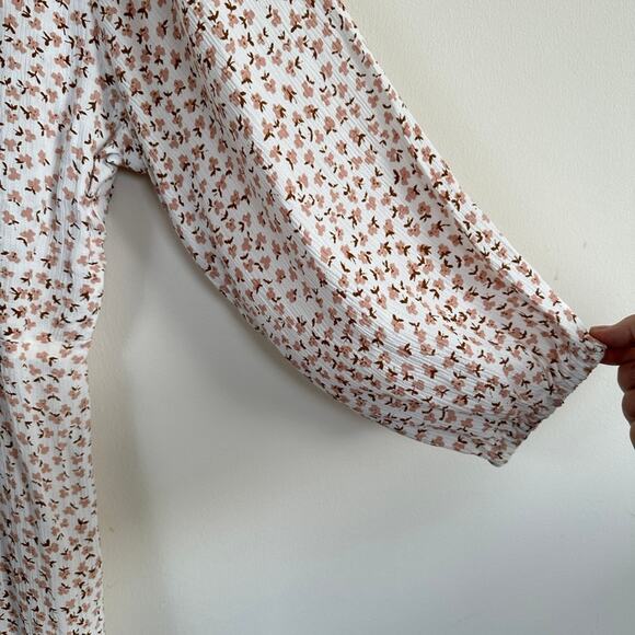 Faithfull The Brand Women MEDIUM Mini Dress Marigot Tie Front Azalea Floral Boho - Picture 5 of 12